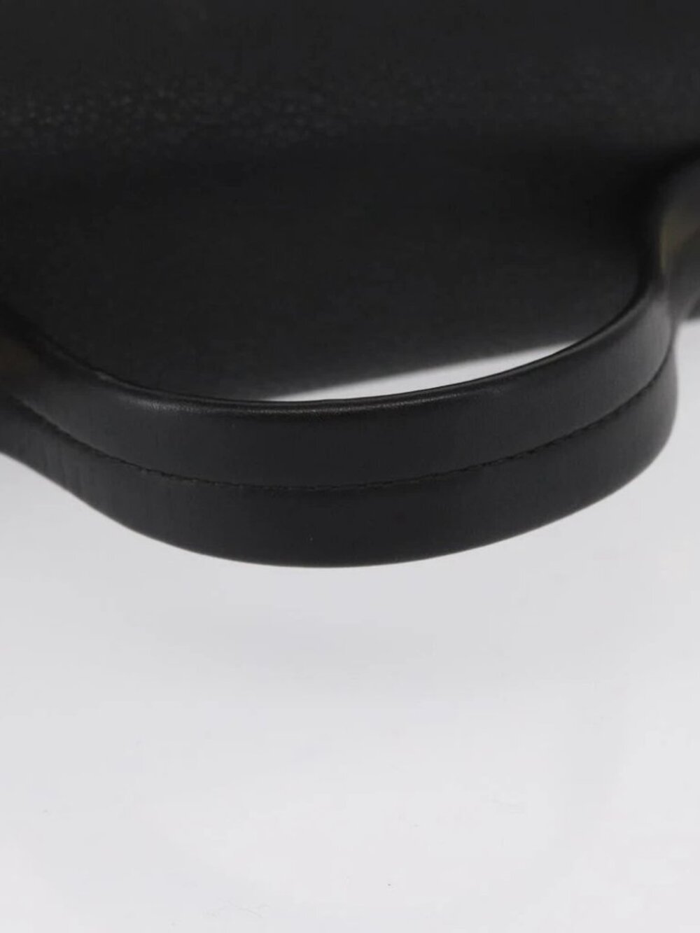 GUCCI Hand Bag Leather Gold Black Auth - Picture 8 of 16